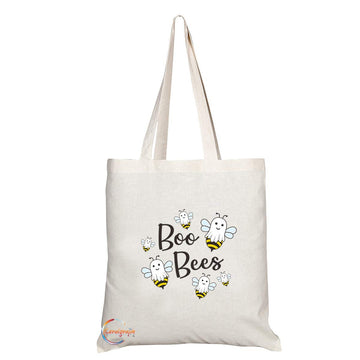 TB603 Boo Bees - 2 Bees Novelty Present Gift Printed Eco-Friendly Stylish Long Handled Tote Shoulder Bag