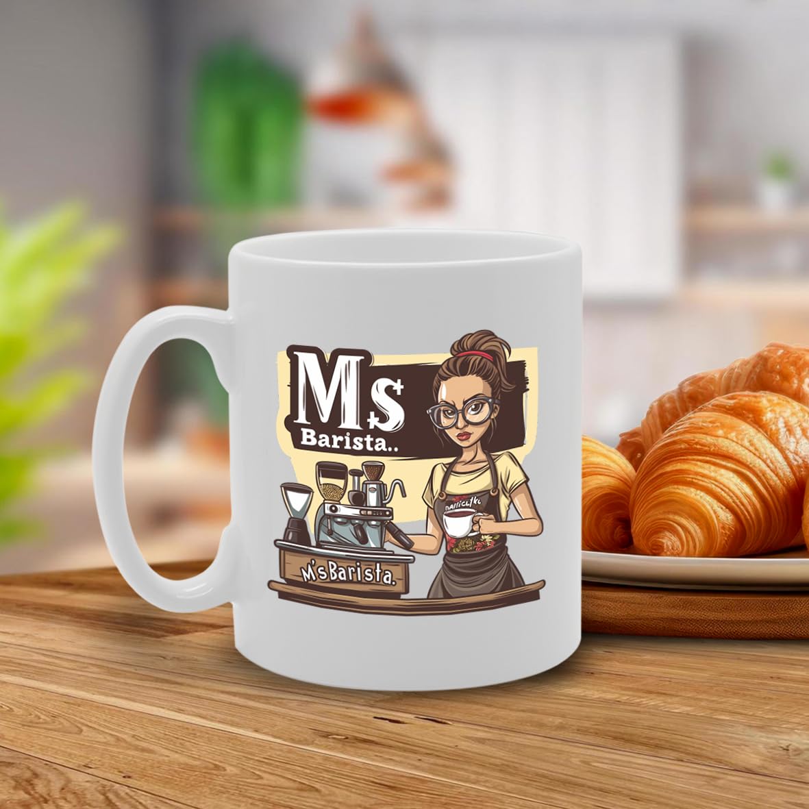 Ms Barista Ceramic  - Ideal For Baristas, Coffee Enthusiasts, And Cafe Workers - 11Oz Coffee  With Fun Design Mg6294 - Funny Printed Coffee Mug - Great Gift Idea