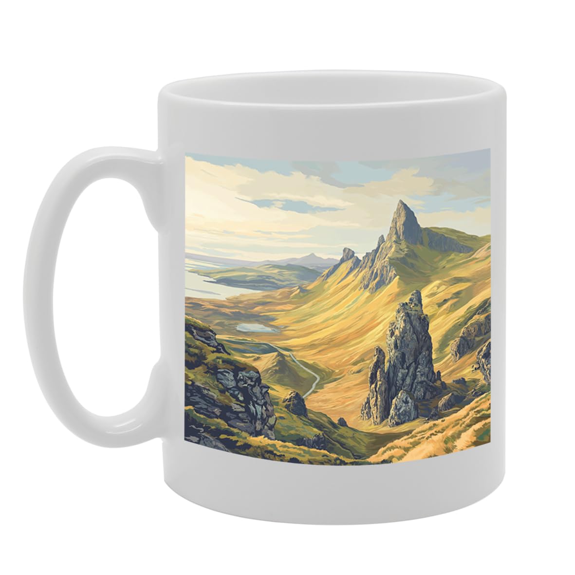 Printed Coffee Ceramic  Featuring Cities And Landmarks In United Kingdom (Trotternish Penninsula) - Funny Printed Coffee Mug - Great Gift Idea
