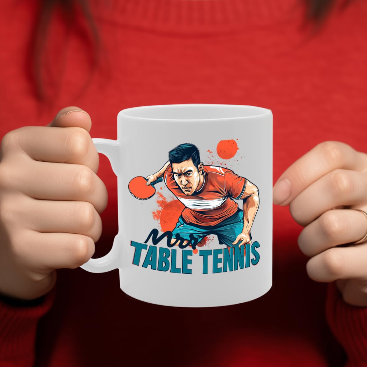 Mr Table Tennis  - Ideal For Ping Pong Players And Enthusiasts, 11Oz Ceramic Coffee  For Table Tennis Fans And Sports Lovers Mg5931 - Funny Printed Coffee Mug - Great Gift Idea