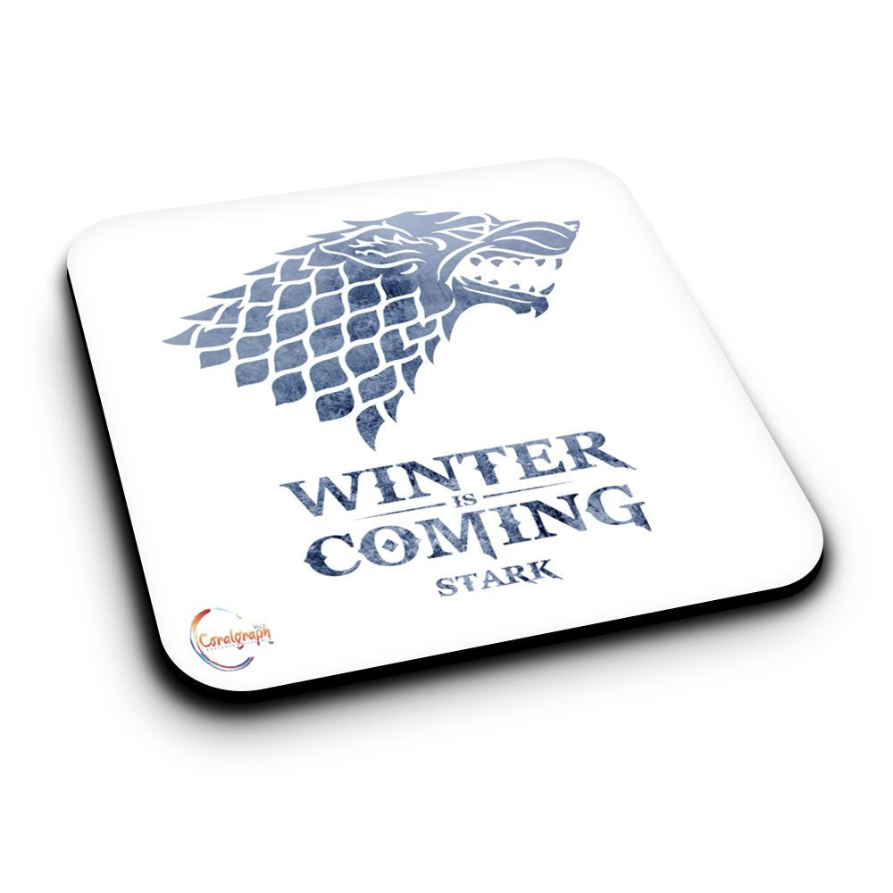 ER235 WINTER IS COMING Novelty Present Gift Printed MDF Wooden Coaster