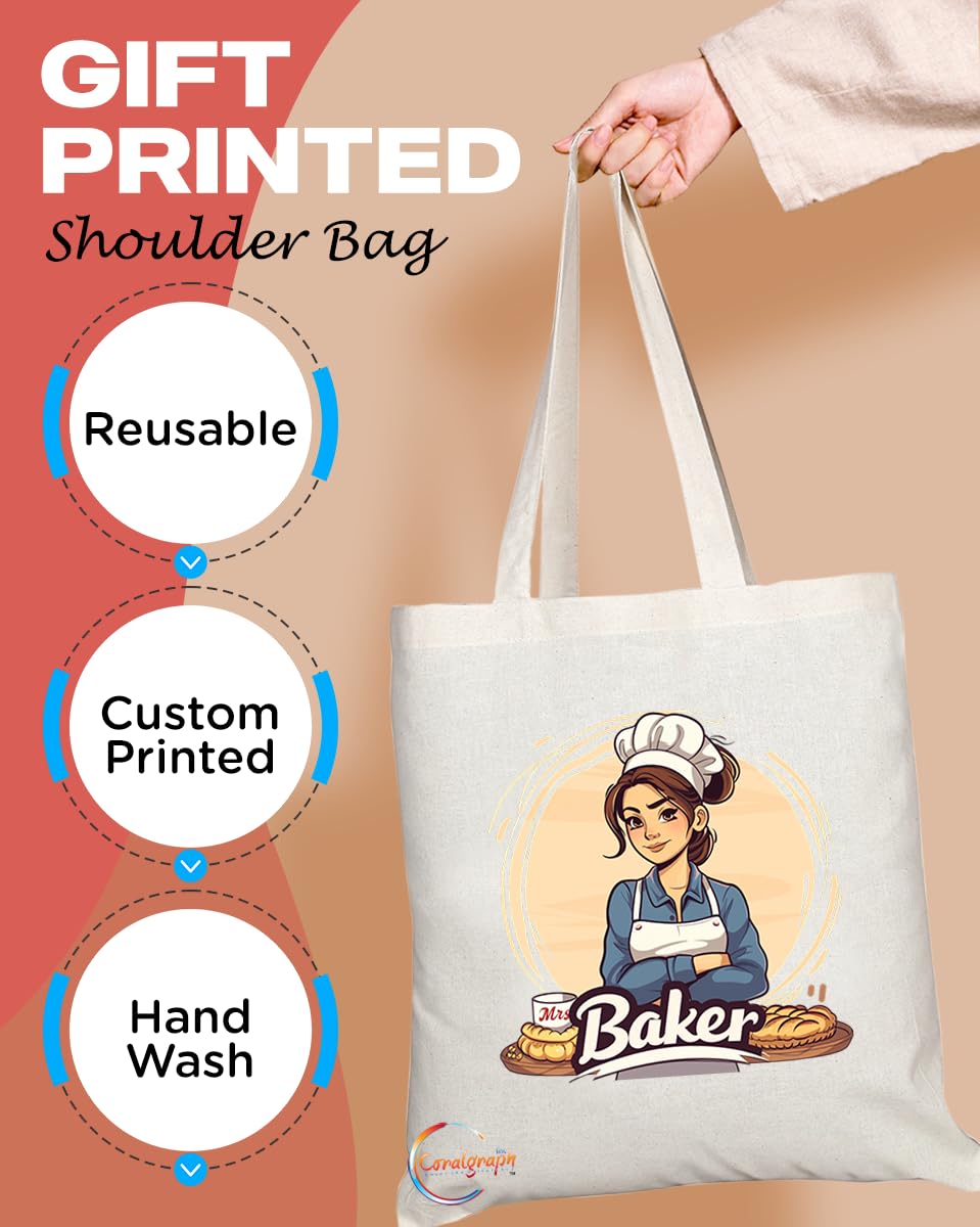 TB1720 Mrs Baking Tote Bag - Ideal for Bakers, Pastry Chefs, Baking Enthusiasts - Sustainable, Stylish, Long Handled, Durable and Reusable