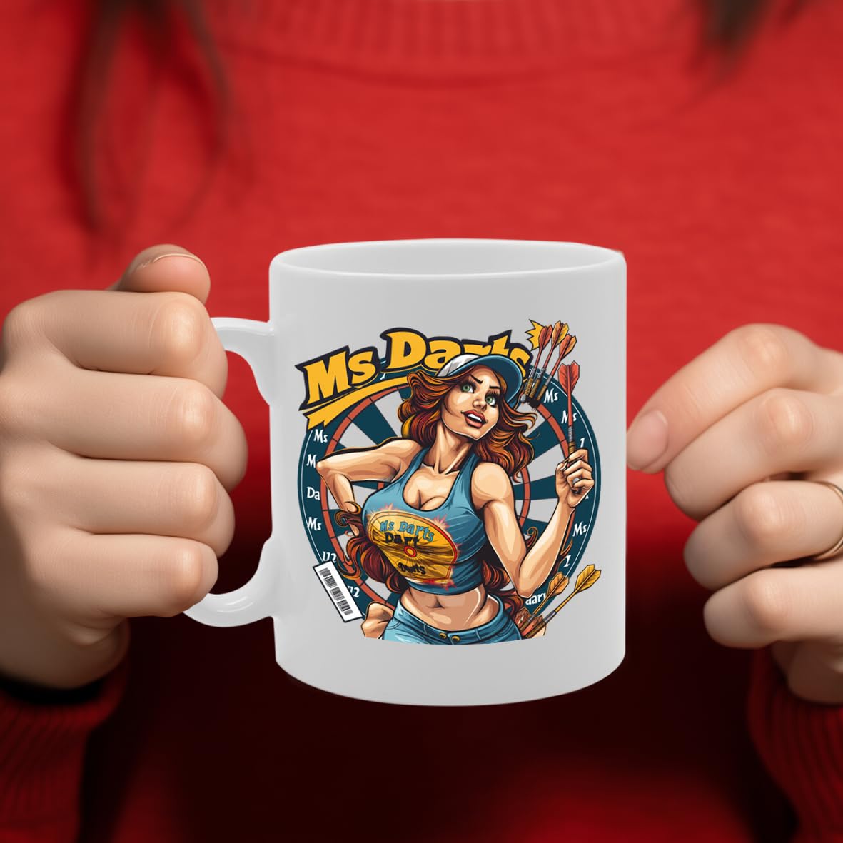 Ms Darts  - For Female Darts Players, Pub Game Enthusiasts, Sports Fans, Durable Ceramic, Dishwasher Safe Mg6031 - Funny Printed Coffee Mug - Great Gift Idea