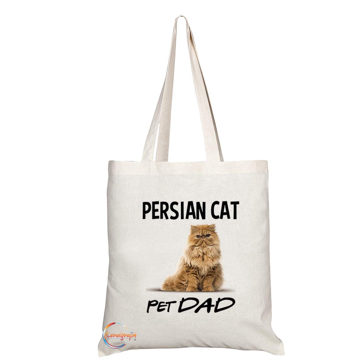 TB632 PET DAD PERISIAN CAT Novelty Present Gift Printed Eco-Friendly Stylish Long Handled Tote Shoulder Bag