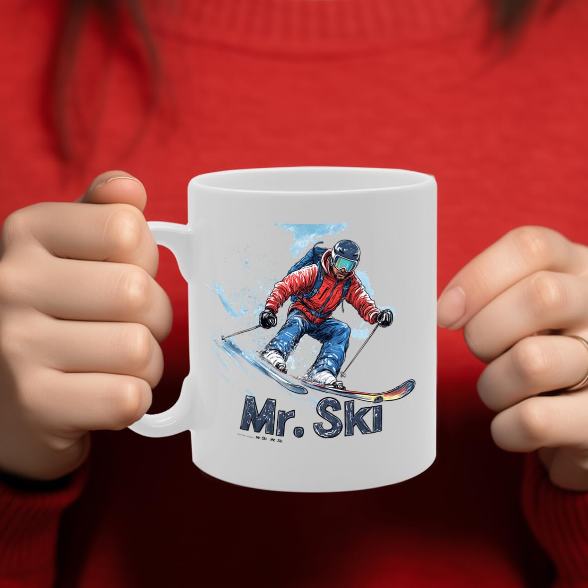 11Oz Ceramic  Featuring Popular Sports Designs From Around The World – Ideal For Sports Fans And Enthusiasts (Ski Mg6570 ) - Funny Printed Coffee Mug - Great Gift Idea
