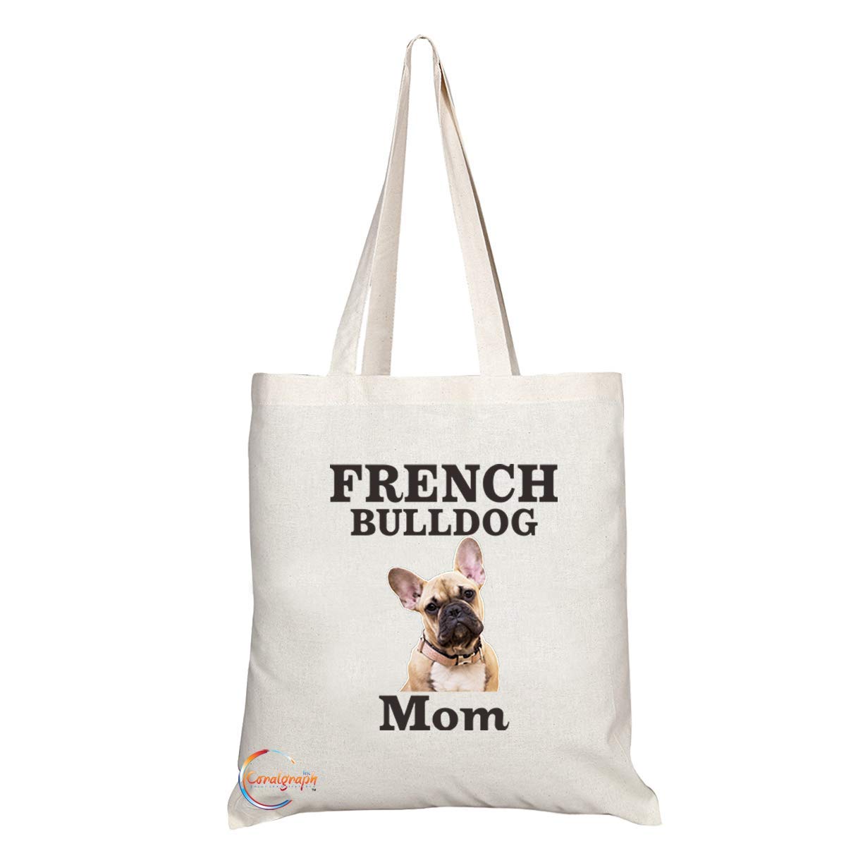 TB578 FRENCH BULLDOG Mom Novelty Present Gift Printed Eco-Friendly Stylish Long Handled Tote Shoulder Bag