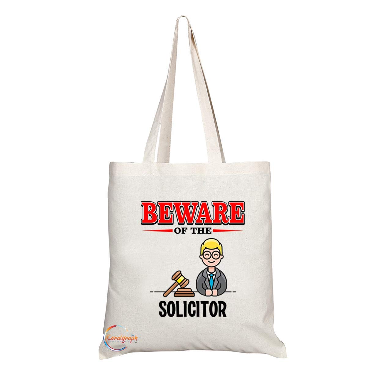 TB901 Beware of the Solicitor Novelty Present Gift Printed Eco-Friendly Stylish Long Handled Tote Shoulder Bag