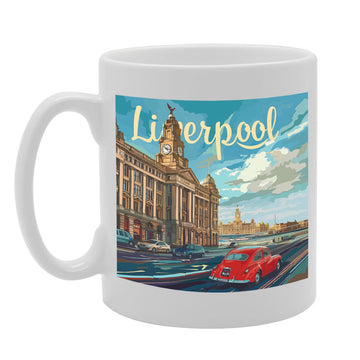 Printed Coffee Ceramic  Featuring Cities And Landmarks In United Kingdom (Liverpool) - Funny Printed Coffee Mug - Great Gift Idea