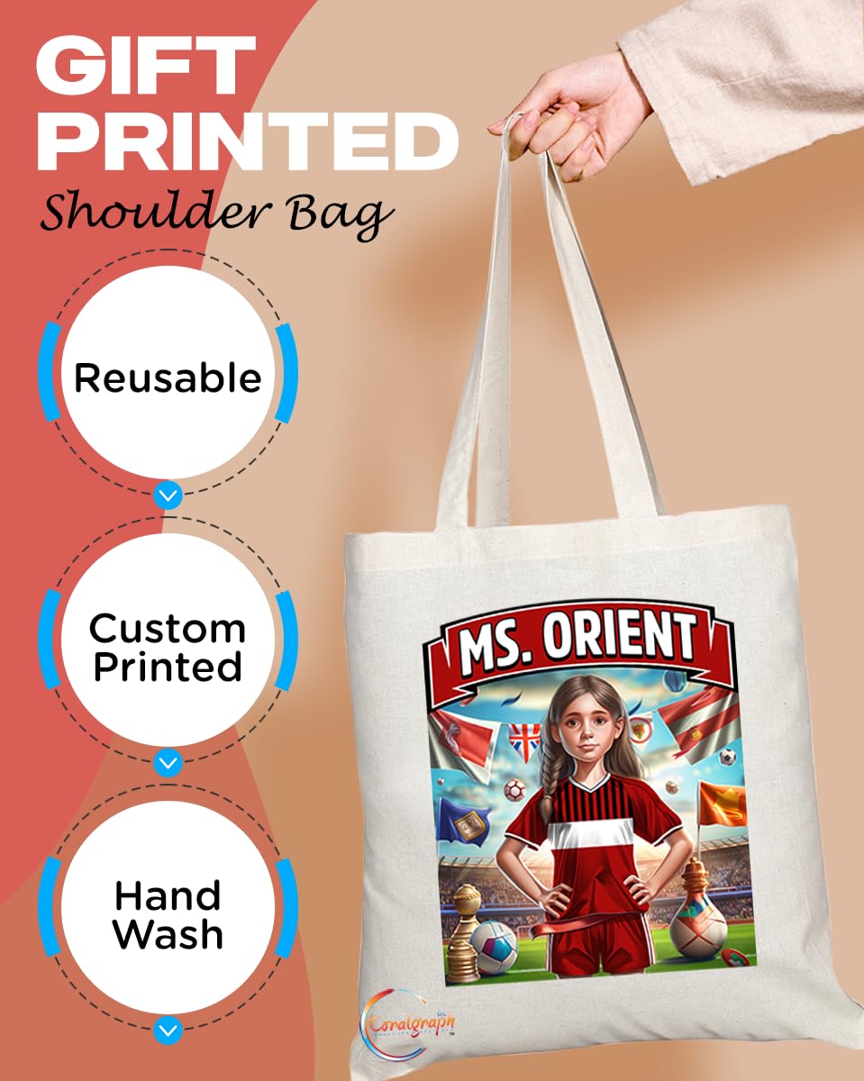 TB1654 Ms Orient Footie Fan Lady Girl Tote Bag - Eco-Friendly, Stylish, Long Handled, Perfect Novelty Gift by