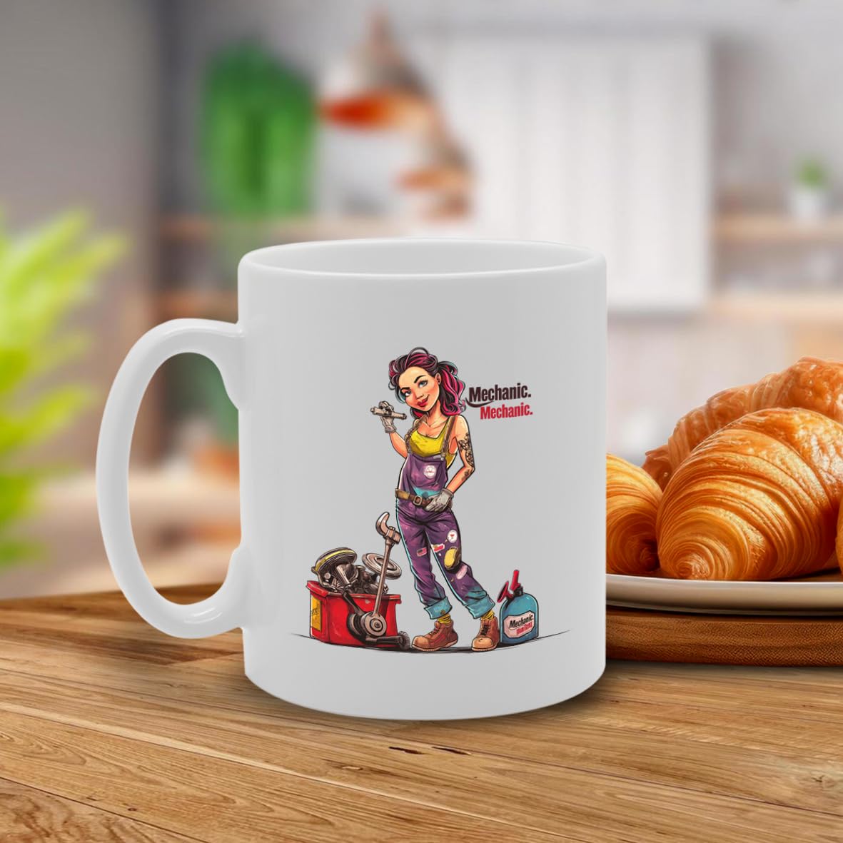 Ms Mechanic Ceramic  - Ideal For Female Mechanics, Car Enthusiasts, And Automotive Workers - 11Oz Coffee  With Empowering Design Mg6267 - Funny Printed Coffee Mug - Great Gift Idea