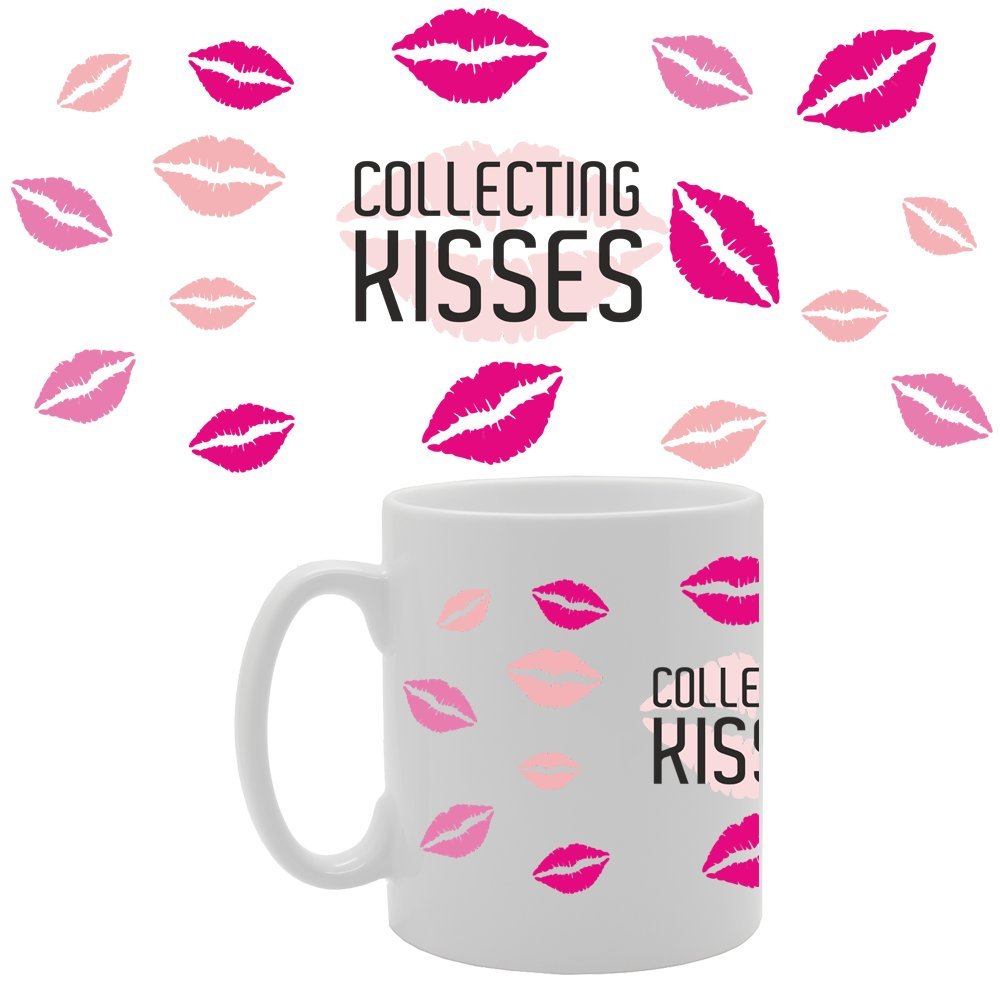 Collecting Kisses   Printed Tea Coffee Ceramic  Mg2675 - Funny Printed Coffee Mug - Great Gift Idea
