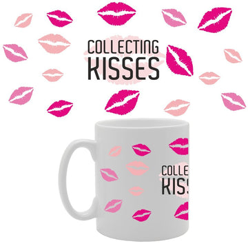 Collecting Kisses   Printed Tea Coffee Ceramic  Mg2675 - Funny Printed Coffee Mug - Great Gift Idea