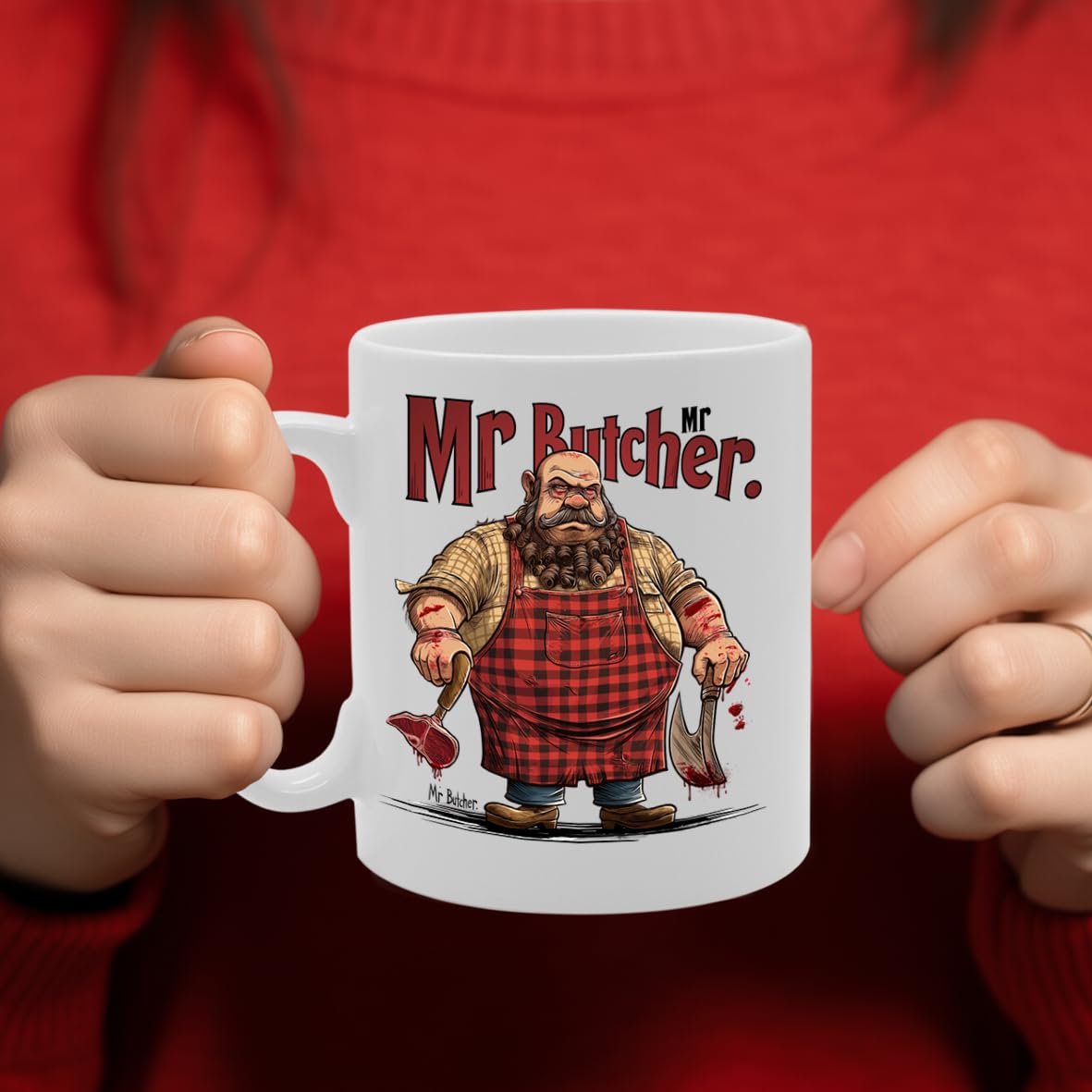 Mr Butcher  - Ideal For Butchers And Meat Enthusiasts, 11Oz Ceramic Coffee  For Culinary Professionals And Meat Lovers Mg5996 - Funny Printed Coffee Mug - Great Gift Idea