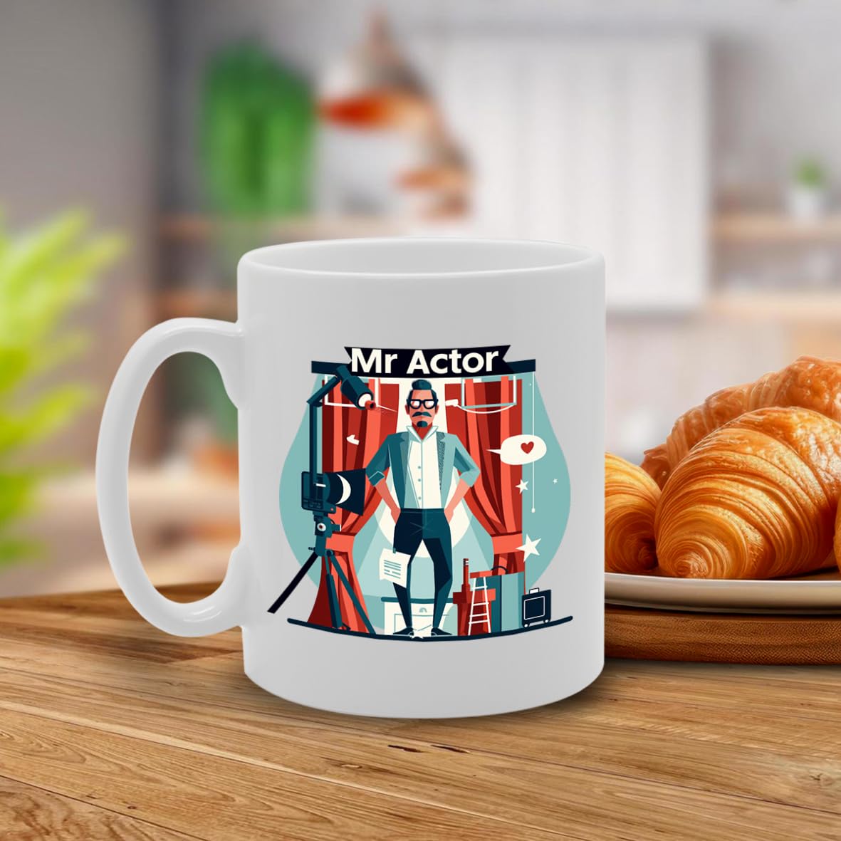 Mr Actor  - Ideal For Actors And Performing Arts Enthusiasts, 11Oz Ceramic Coffee  For Theatre Lovers And Movie Buffs Mg5993 - Funny Printed Coffee Mug - Great Gift Idea