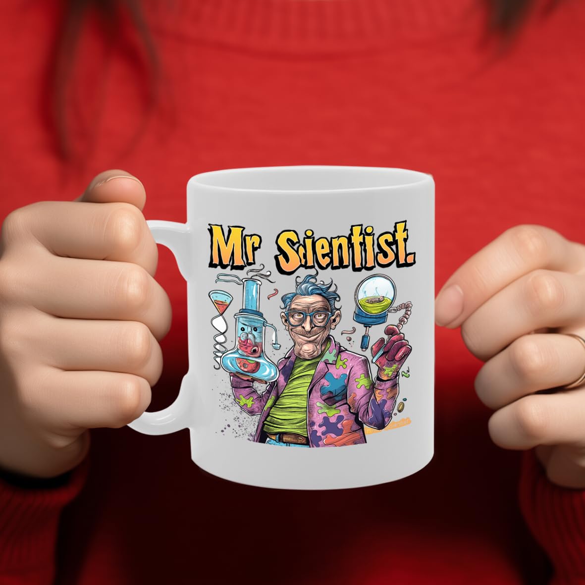 Mr Scientist Souvenir  – Depicting A Dedicated Scientist In A Lab Setting – Memory Keepsake For Science And Research Enthusiasts – Mr Scientist Memorabilia Mg6255 - Funny Printed Coffee Mug - Great Gift Idea