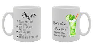 Mojito Drink Recipe Cocktail Bar   Printed Ceramic Tea Coffee  Mg068 - Funny Printed Coffee Mug - Great Gift Idea