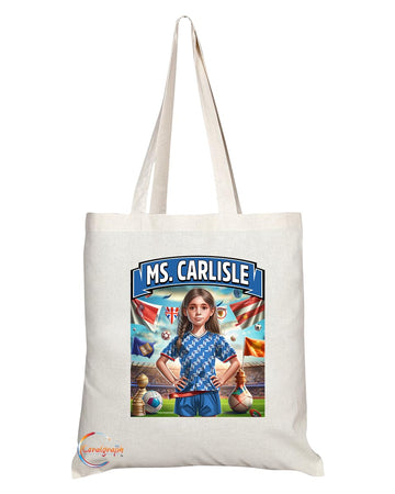 TB1668 Ms Carlisle Footie Fan Lady Girl Tote Bag - Eco-Friendly, Stylish, Long Handled, Perfect Novelty Gift by