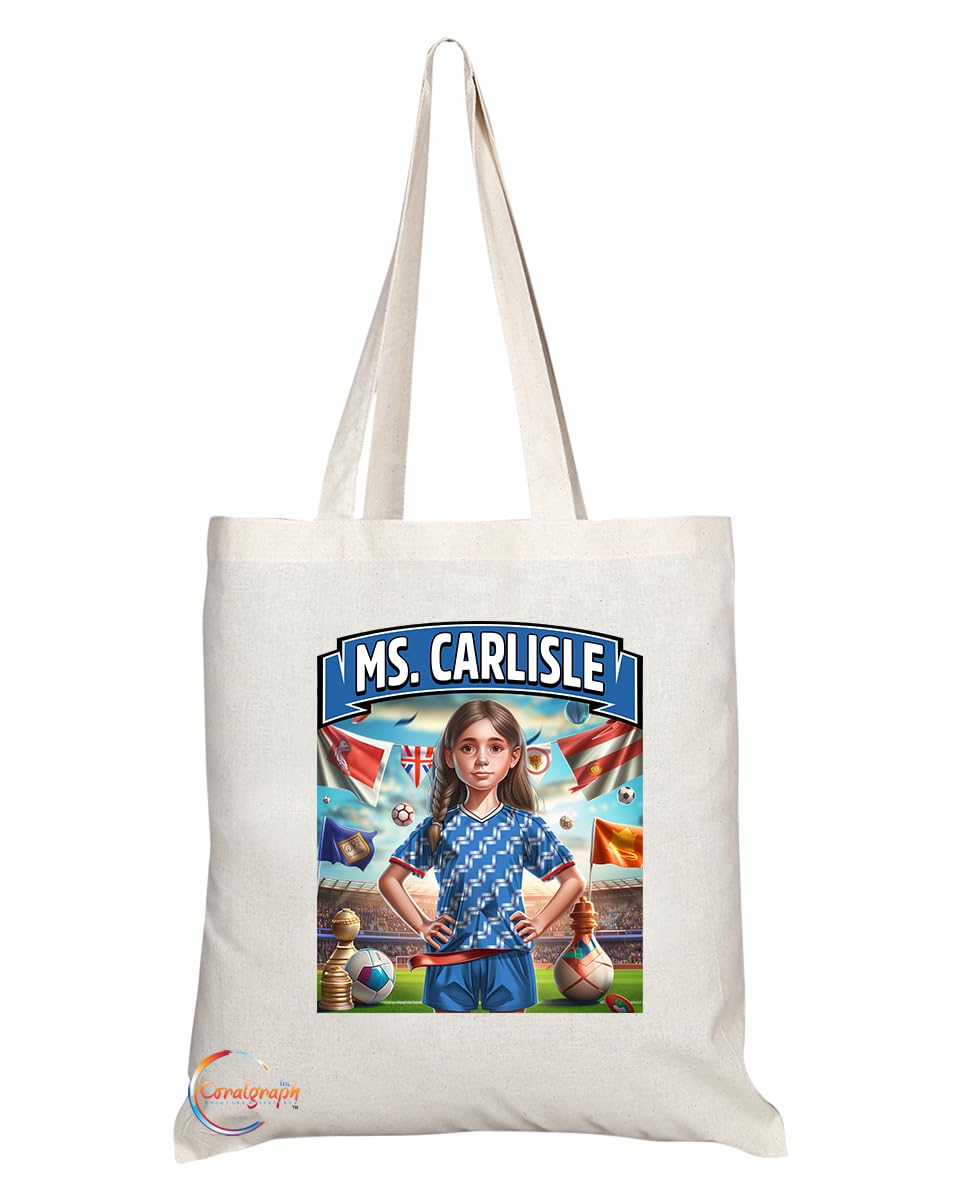 TB1668 Ms Carlisle Footie Fan Lady Girl Tote Bag - Eco-Friendly, Stylish, Long Handled, Perfect Novelty Gift by