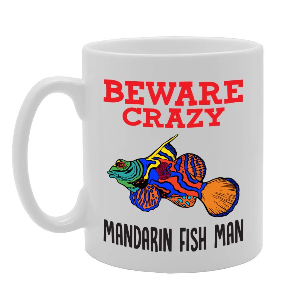 Beware Crazy Mandarin Fish Man   Printed Tea Coffee Ceramic  Mg4339 - Funny Printed Coffee Mug - Great Gift Idea