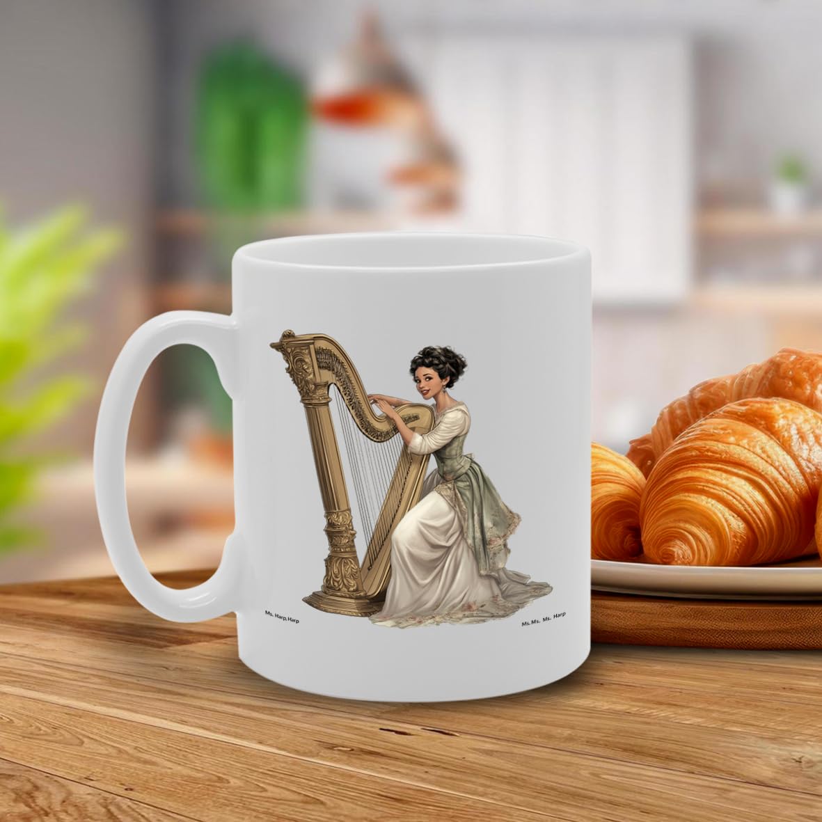 11Oz Ceramic  Featuring Harp Mg6593 –  For Musicians And Music Lovers - Funny Printed Coffee Mug - Great Gift Idea