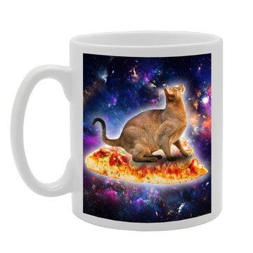 A Pizza Cat Fly Deep In The Universe   Printed Tea Coffee Ceramic  Mg2129 - Funny Printed Coffee Mug - Great Gift Idea
