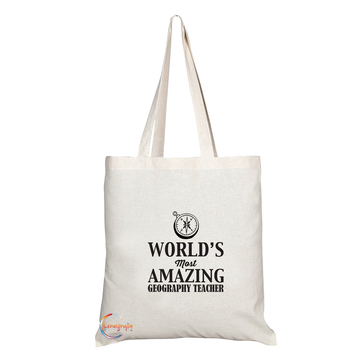 TB135 World's Most Amazing GEOGRAPHY TEACHER Novelty Present Gift Printed Eco-Friendly Stylish Long Handled Tote Shoulder Bag
