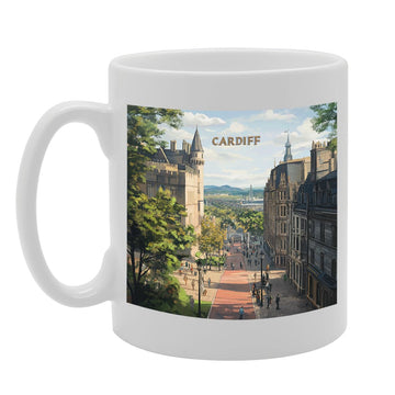 Printed Coffee Ceramic  Featuring Cities And Landmarks In United Kingdom (Cardiff) - Funny Printed Coffee Mug - Great Gift Idea