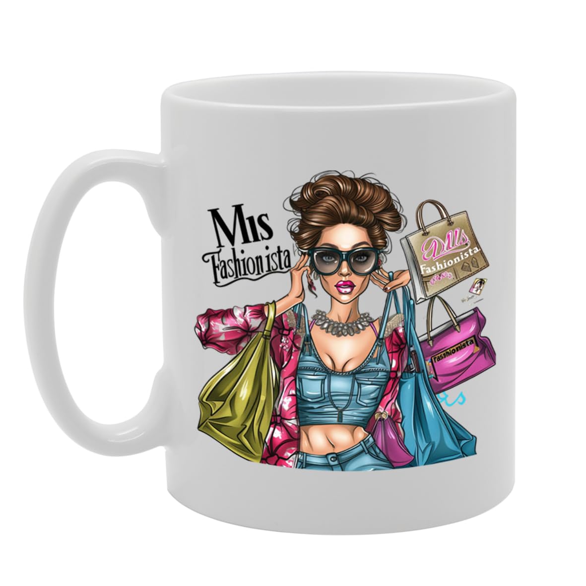 Ms Fashionista Ceramic  - Ideal For Fashion Enthusiasts, Style Icons, And Trendsetters - 11Oz Coffee  With Stylish Design Mg6279 - Funny Printed Coffee Mug - Great Gift Idea
