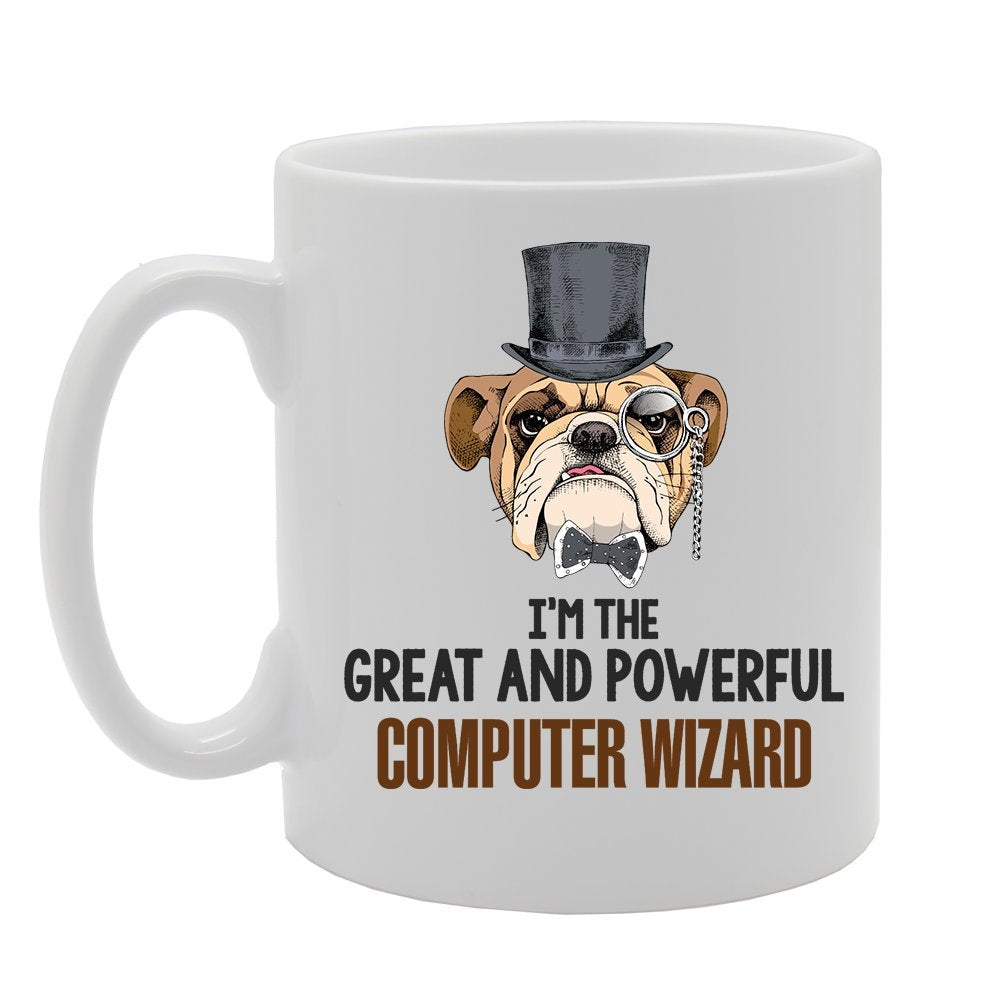 Geeky - I'M The Great And Powerful Computer Wizard   Printed Tea Coffee Ceramic  Mg3866 - Funny Printed Coffee Mug - Great Gift Idea