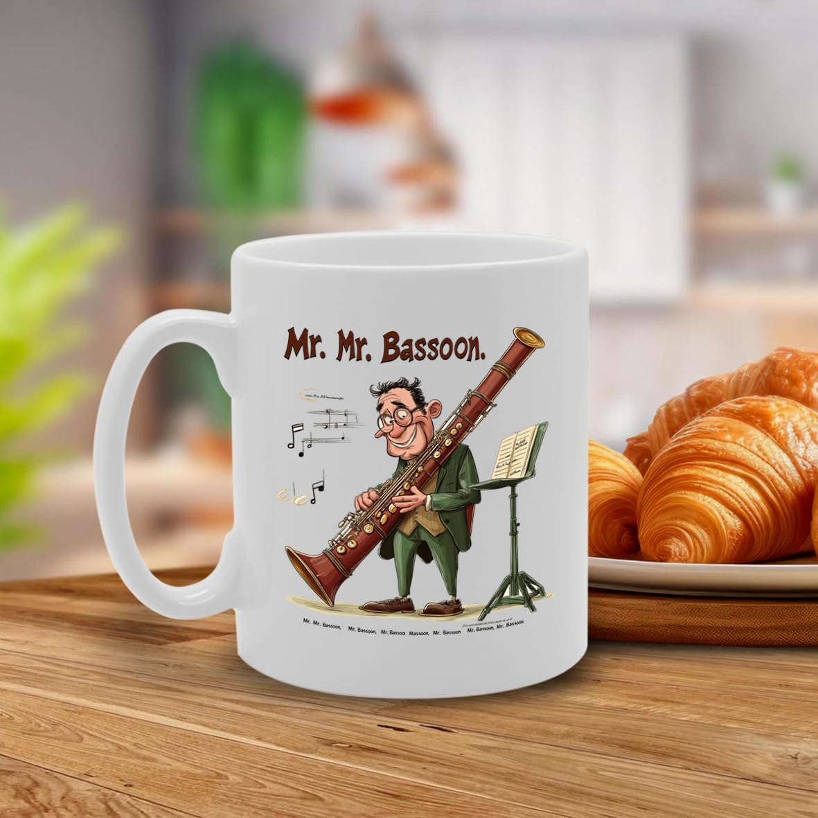11Oz Ceramic  Mg6545 Featuring Mr Bassoon – For Musicians And Music Lovers - Funny Printed Coffee Mug - Great Gift Idea
