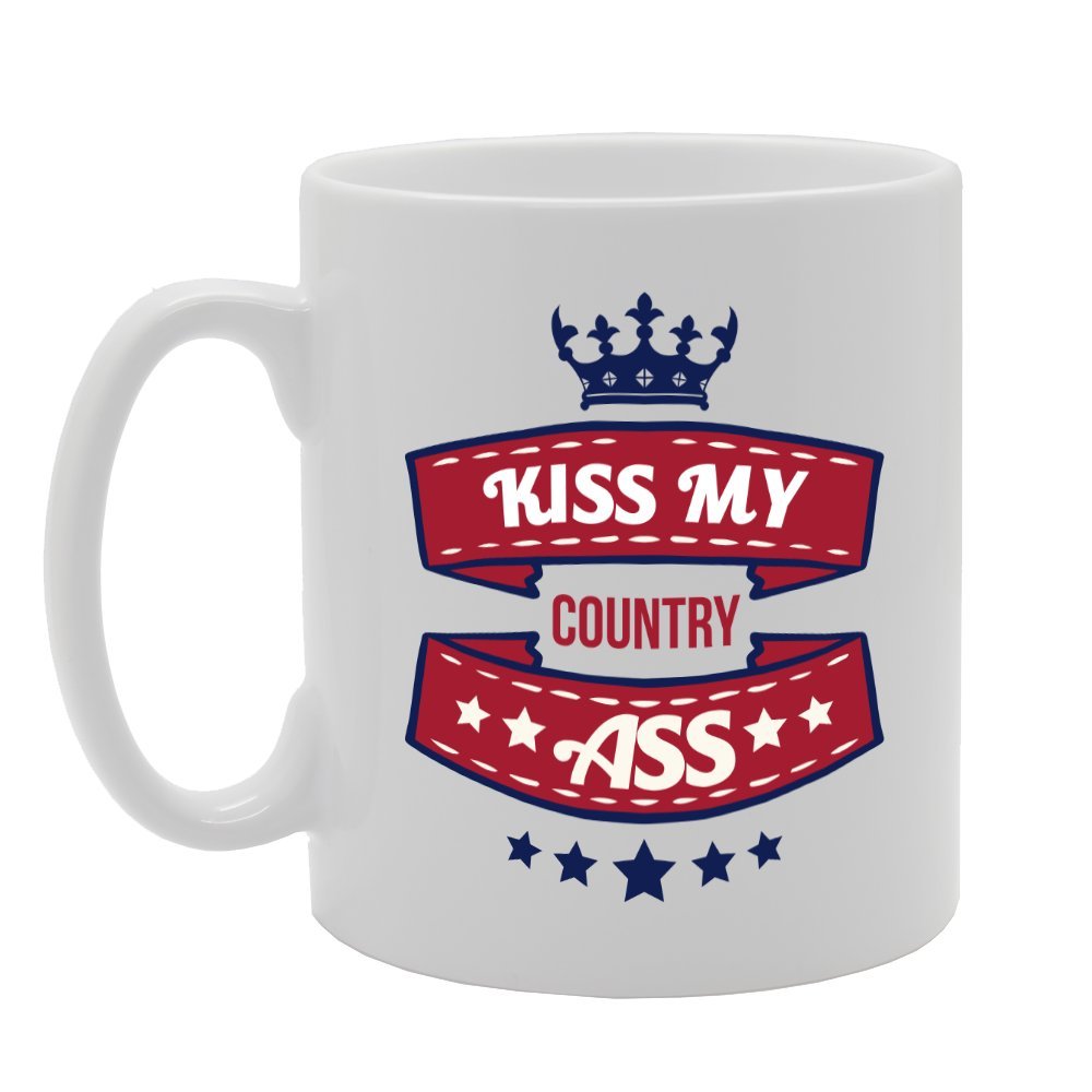Kiss My Country Ass   Printed Tea Coffee Ceramic  Mg2861 - Funny Printed Coffee Mug - Great Gift Idea