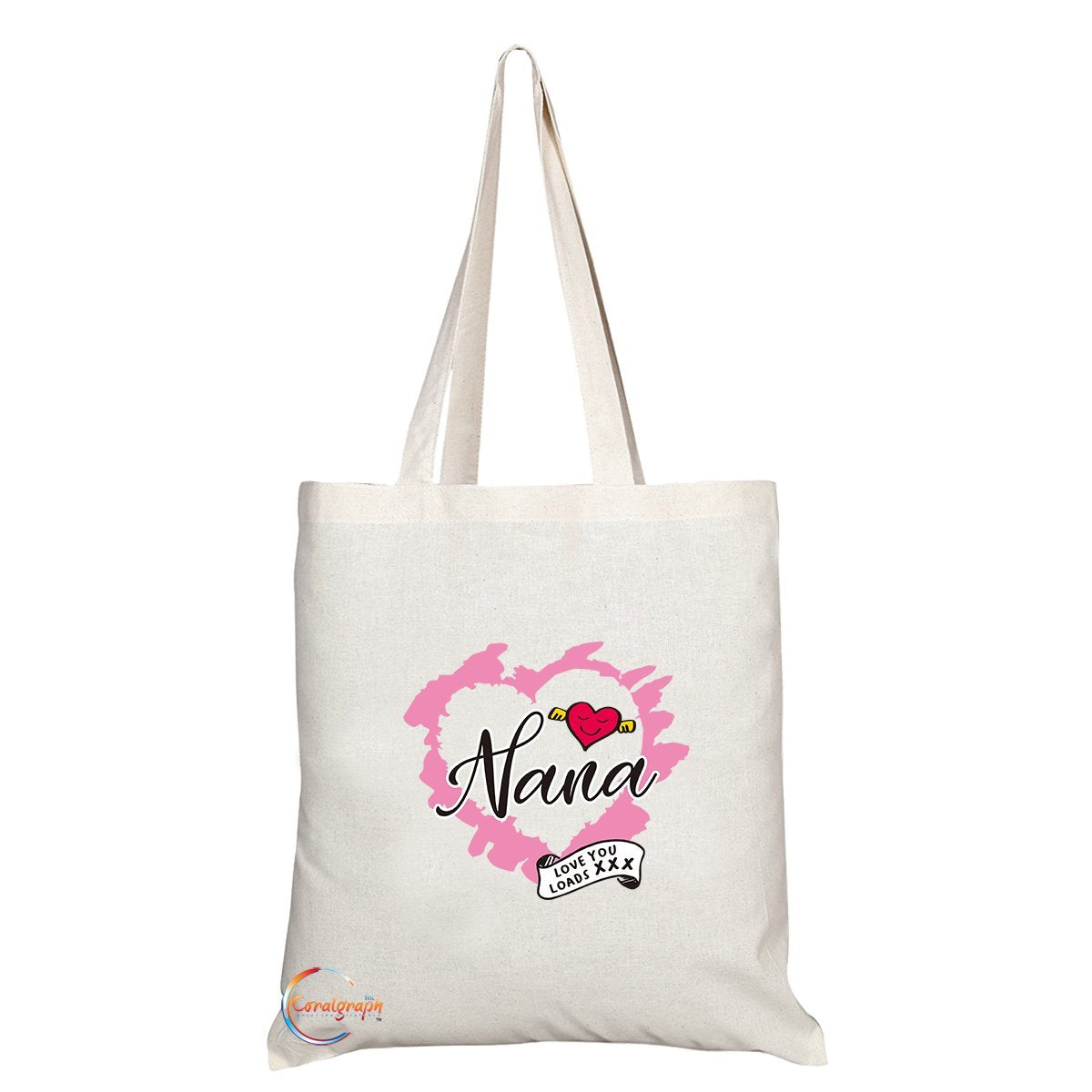 TB242 Nana Love You Loads Novelty Present Gift Printed Eco-Friendly Stylish Long Handled Tote Shoulder Bag