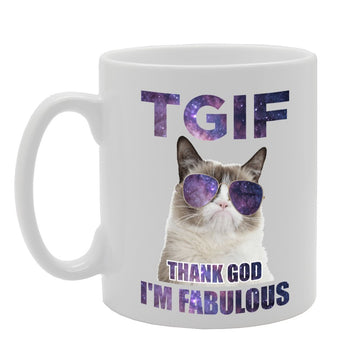 Tgif Thank God I'M Fabulous   Printed Tea Coffee Ceramic  Mg3052 - Funny Printed Coffee Mug - Great Gift Idea