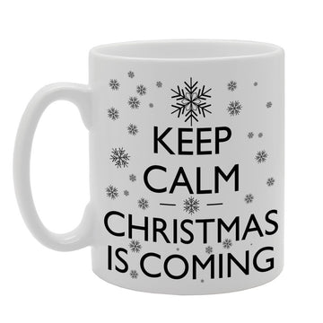 Keep Calm Christmas Is Coming   Printed Tea Coffee Ceramic  Mg159 - Funny Printed Coffee Mug - Great Gift Idea