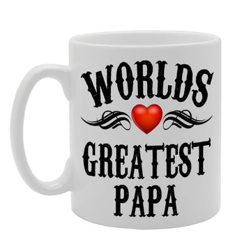World'S Greatest Papa   Printed Tea Coffee Ceramic  Mg595 - Funny Printed Coffee Mug - Great Gift Idea