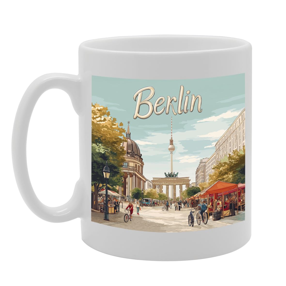 11Oz Dishwasher-Safe Ceramic  Featuring Popular Cities & Capitals From Europe And Around The World (Berlin) - Funny Printed Coffee Mug - Great Gift Idea