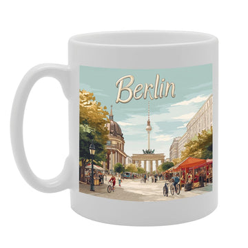 11Oz Dishwasher-Safe Ceramic  Featuring Popular Cities & Capitals From Europe And Around The World (Berlin) - Funny Printed Coffee Mug - Great Gift Idea