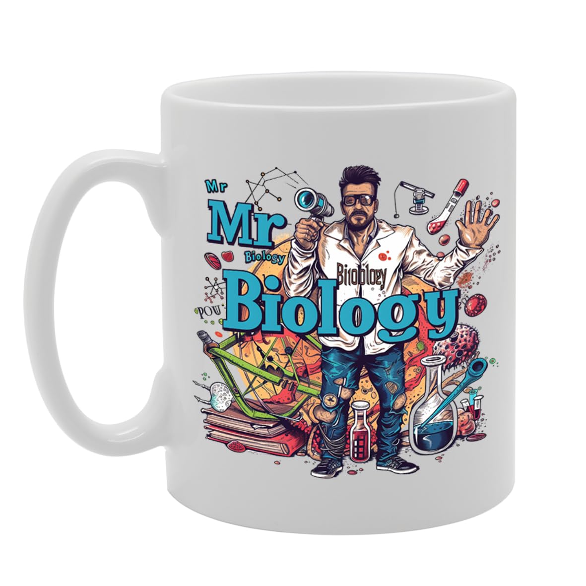 Mr Biology  - For Biology Teachers, Scientists, Research Enthusiasts, Durable Ceramic, Dishwasher Safe, Premium Print Mg6098 - Funny Printed Coffee Mug - Great Gift Idea