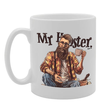 Mr Hipster Souvenir  – Depicting A Trendy Hipster With Iconic Style – Memory Keepsake For Fashion And Culture Enthusiasts – Mr Hipster Memorabilia Mg6253 - Funny Printed Coffee Mug - Great Gift Idea