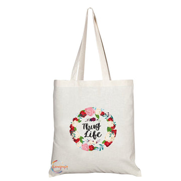 TB059 Thug Life Novelty Present Gift Printed Eco-Friendly Stylish Long Handled Tote Shoulder Bag