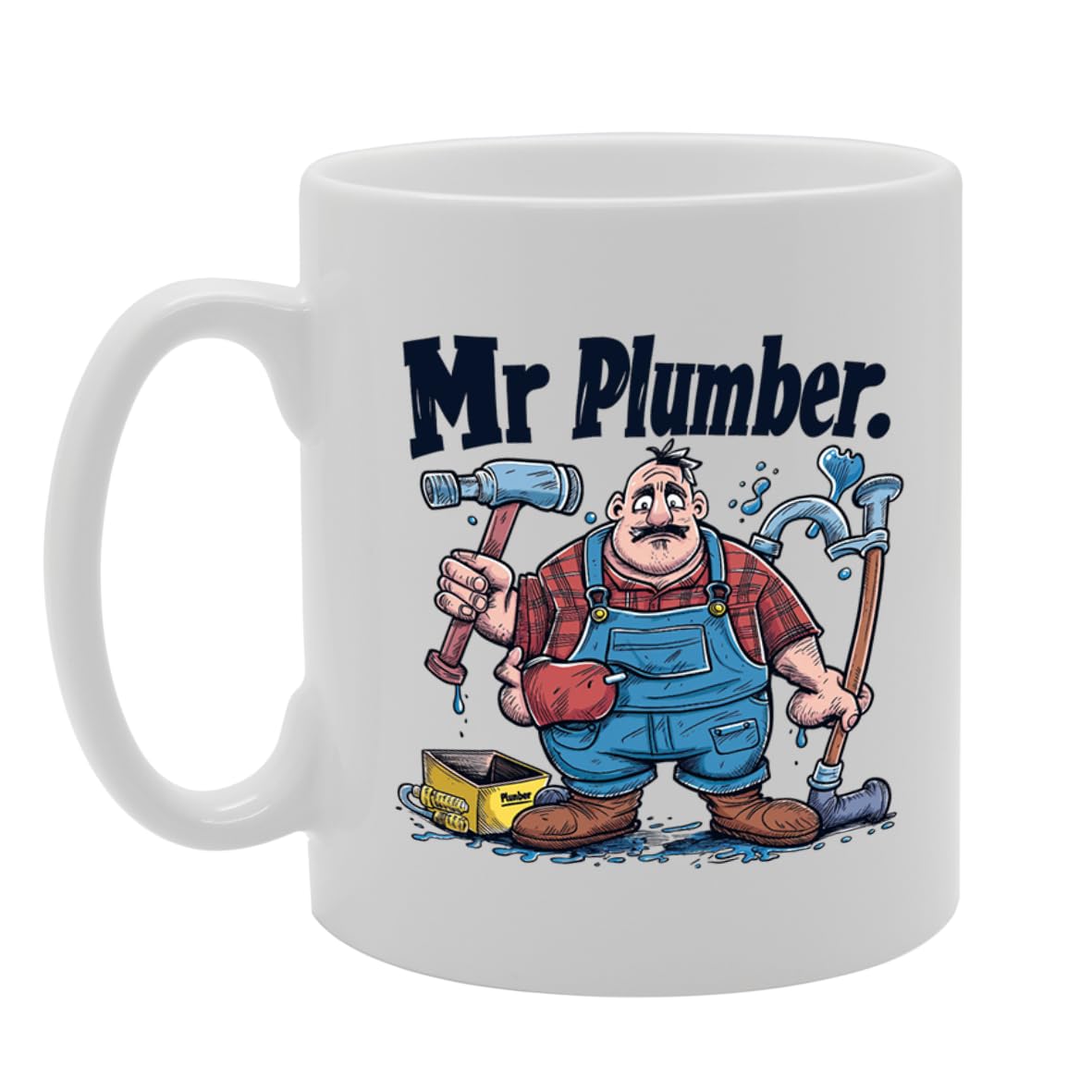 Mr Plumber Ceramic  - Ideal For Plumbers, Pipefitters, And Plumbing Enthusiasts - 11Oz Coffee  With Fun Design Mg6287 - Funny Printed Coffee Mug - Great Gift Idea