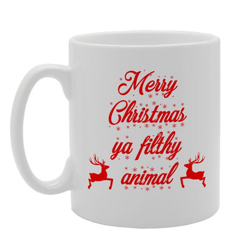 Merry Christmas Ya Filthy Animal   Printed Tea Coffee Ceramic  Mg2533 - Funny Printed Coffee Mug - Great Gift Idea