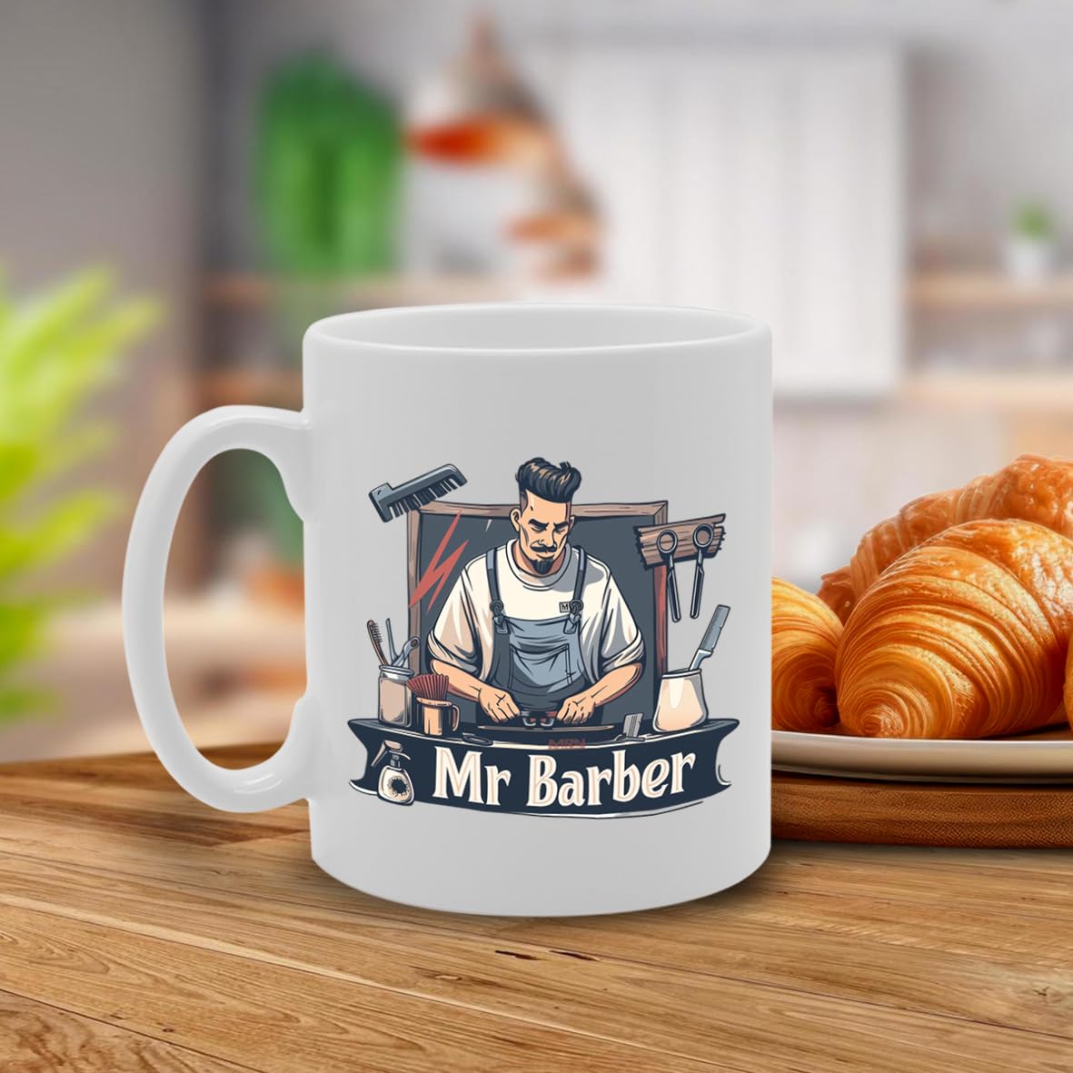 Mr Barber  - Ideal For Barbers And Grooming Professionals, 11Oz Ceramic Coffee  For Hair Stylists And Shaving Enthusiasts Mg5945 - Funny Printed Coffee Mug - Great Gift Idea