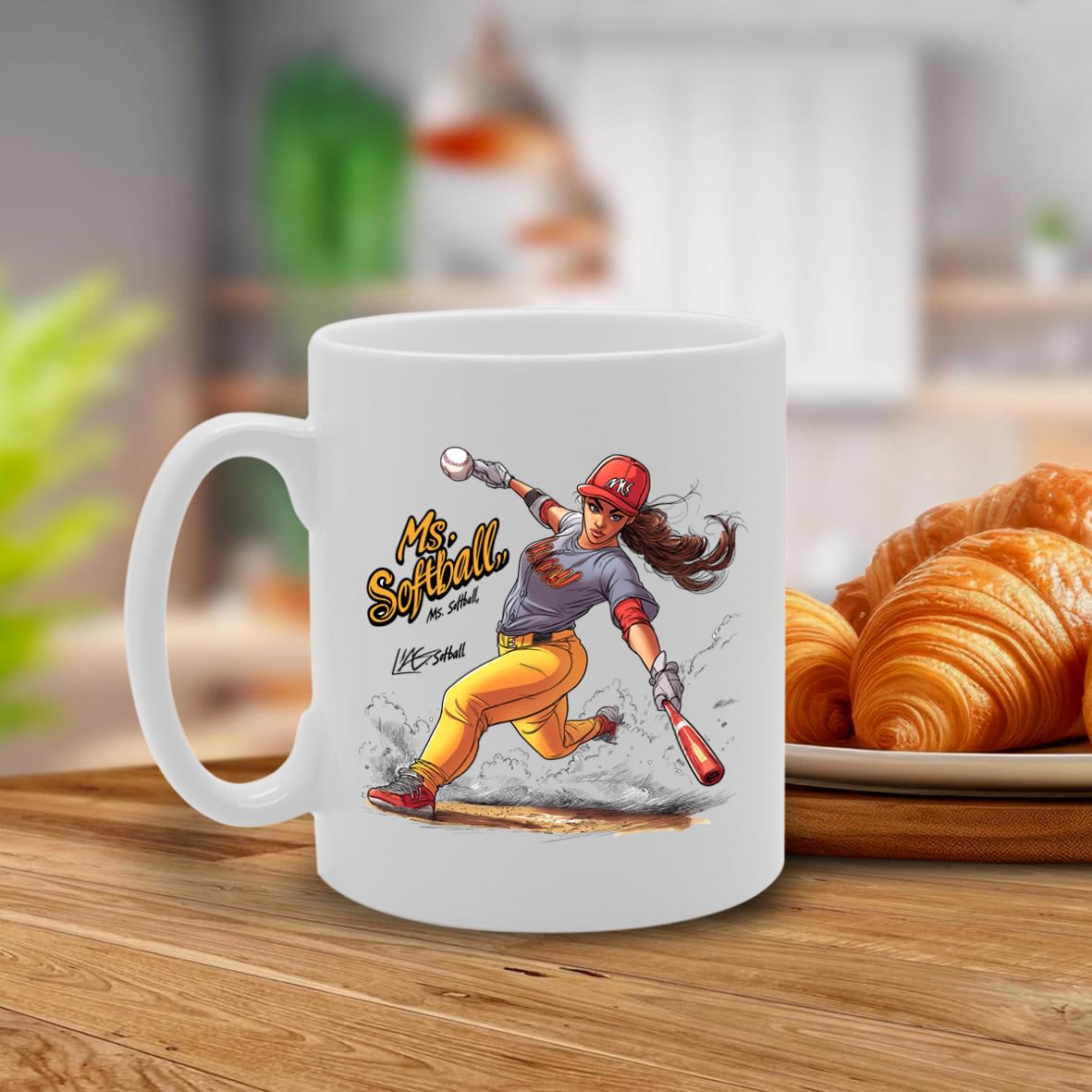 11Oz Ceramic  Featuring Popular Sports Designs From Around The World – Ideal For Sports Fans And Enthusiasts (Softball Mg6596) - Funny Printed Coffee Mug - Great Gift Idea