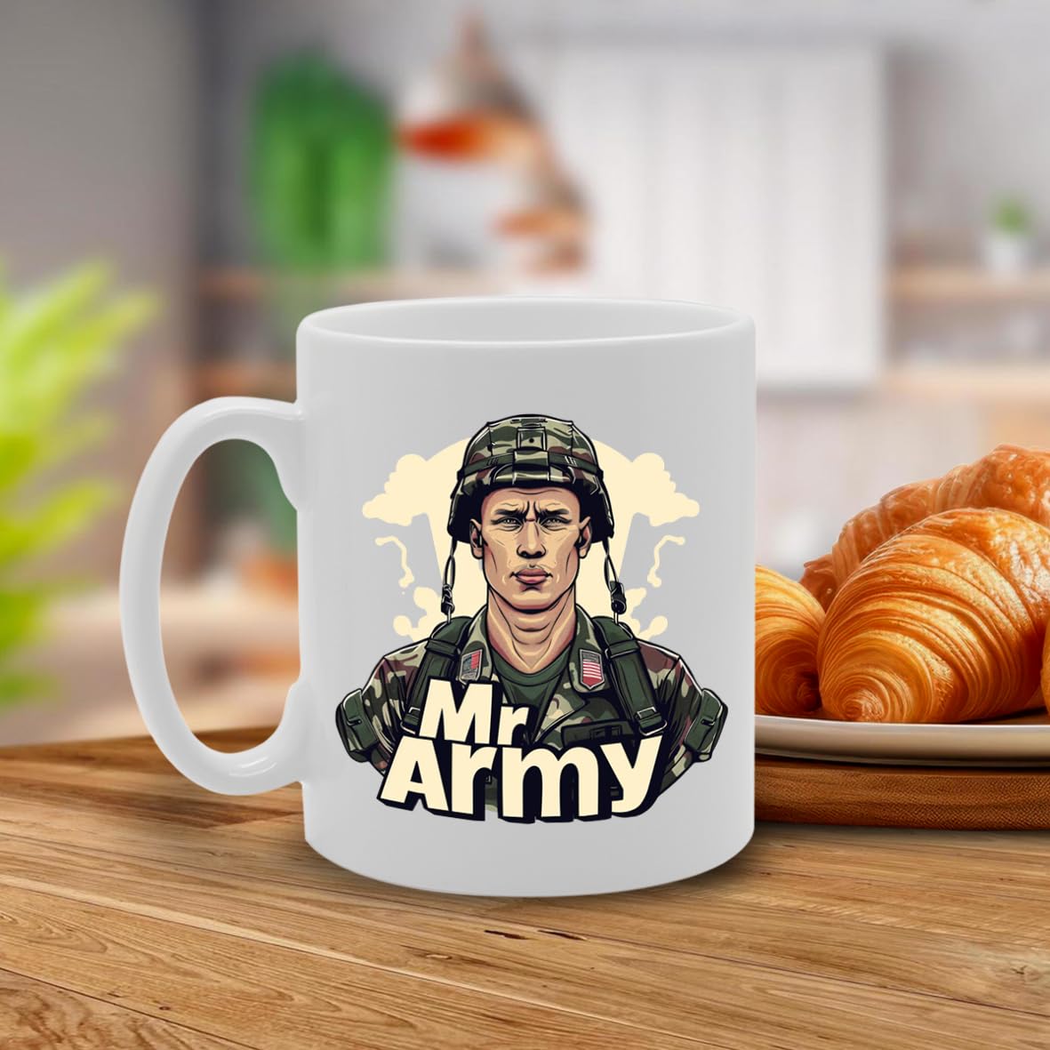 Mr Army  - Ideal For Soldiers And Military Enthusiasts, 11Oz Ceramic Coffee  For Veterans And Service Members Mg5949 - Funny Printed Coffee Mug - Great Gift Idea