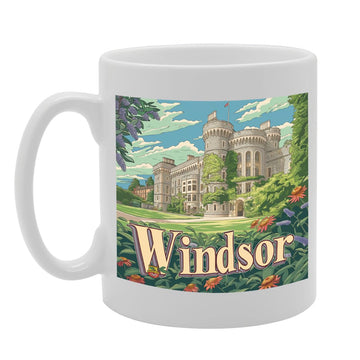 Printed Coffee Ceramic  Featuring Cities And Landmarks In United Kingdom (Windsor) - Funny Printed Coffee Mug - Great Gift Idea