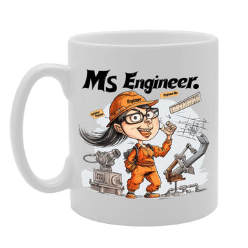 Ms Engineer  - For Female Engineers, Stem Professionals, Tech Enthusiasts, Durable Ceramic, Dishwasher Safe Mg6041 - Funny Printed Coffee Mug - Great Gift Idea