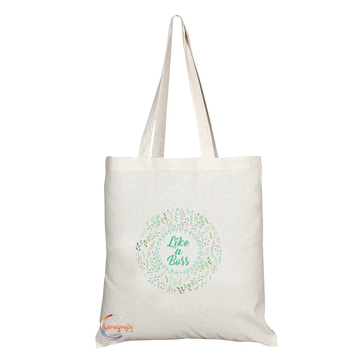 TB040 LIKE A BOSS Novelty Present Gift Printed Eco-Friendly Stylish Long Handled Tote Shoulder Bag