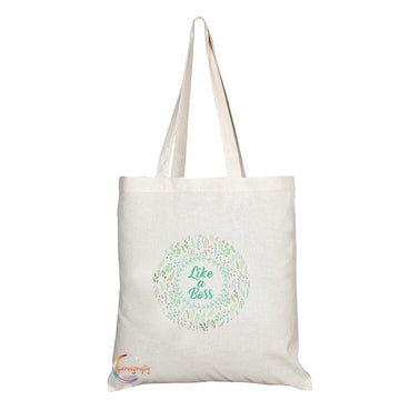 TB040 LIKE A BOSS Novelty Present Gift Printed Eco-Friendly Stylish Long Handled Tote Shoulder Bag