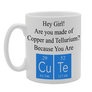 Hey Girl/Cute /Chemistry   Printed Ceramic Tea Coffee  Mg036 - Funny Printed Coffee Mug - Great Gift Idea